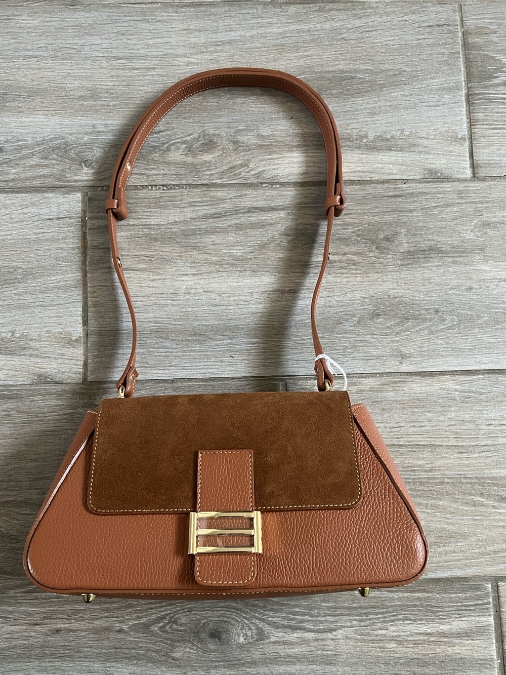 Lilium Firenze Genuine Leather Brown Suede Shoulder bag - Picture 16 of 17